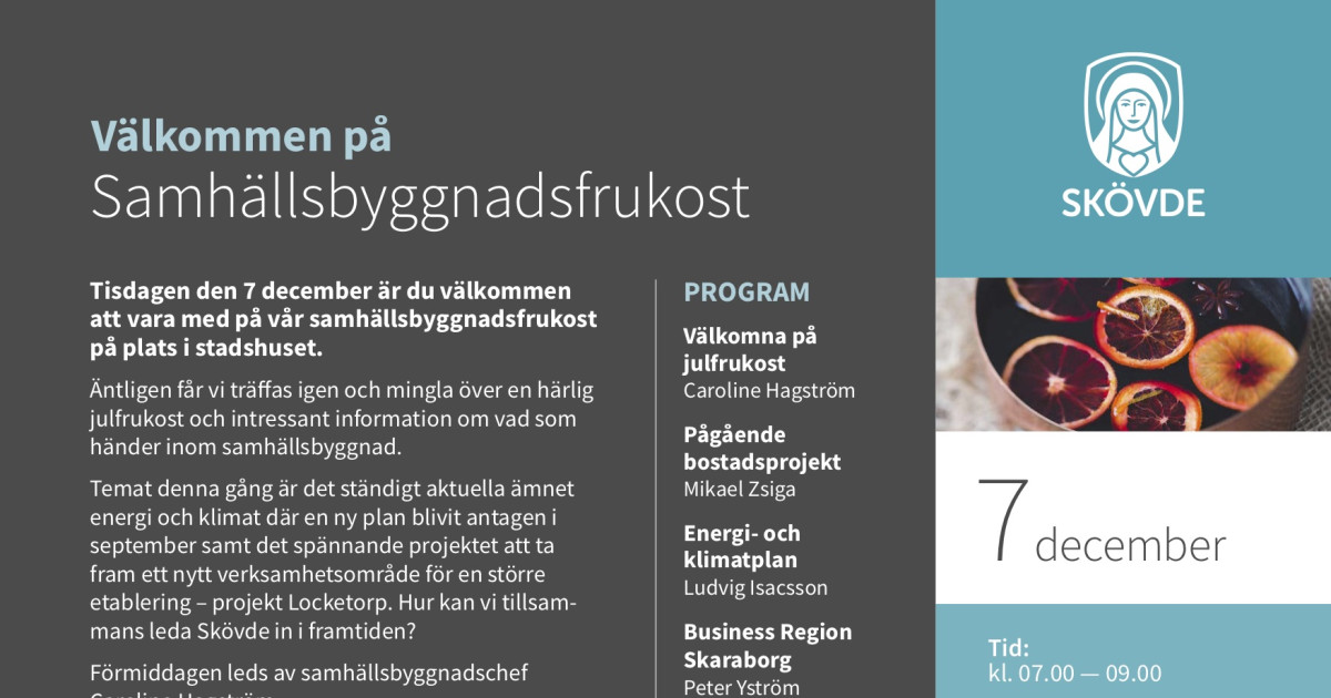 Välkommen På Samhällsbyggnadsfrukost Näringslivsforum Skövde 